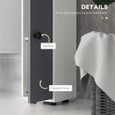 Grey 180cm Slim Bathroom Storage Cabinet with Drawer, Shelves, and Cupboards