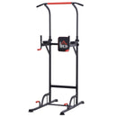 Black Power Tower with Dip Stand and Pull Up Bar - Home Gym Equipment