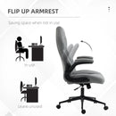 Light Grey Home Office Desk Chair with Armrests and Swivel Seat