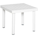 White Plastic Outdoor Side Table for Drinks and Snacks