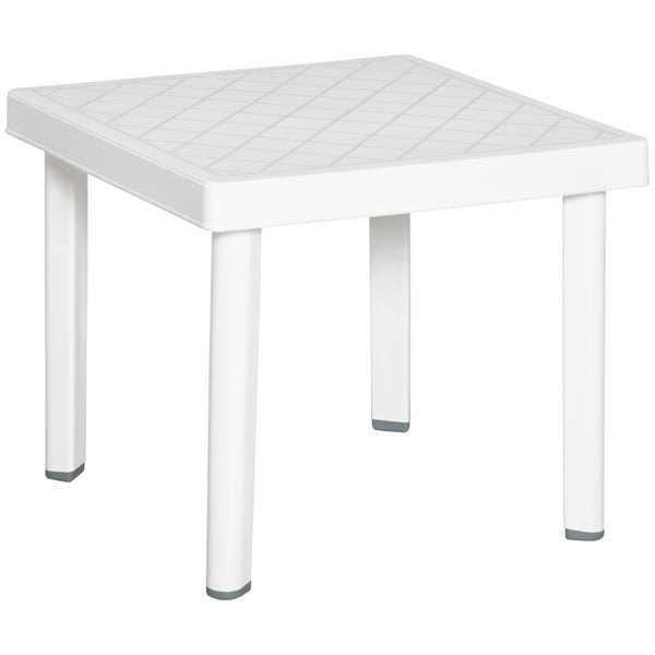 White Plastic Outdoor Side Table for Drinks and Snacks