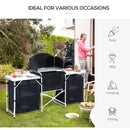 Portable Camping Kitchen with Heat-Resistant Tabletops - Blue