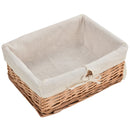 4-Drawer Wicker Basket Storage Unit - Natural Wood Finish
