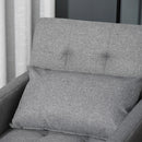 Grey Convertible Sleeper Chair with Adjustable Backrest