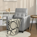 Convertible Sleeper Chair with Adjustable Backrest and Side Pockets, Light Grey