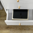 White 3-Drawer Storage Chest with Wood Legs for Bedroom & Living Room