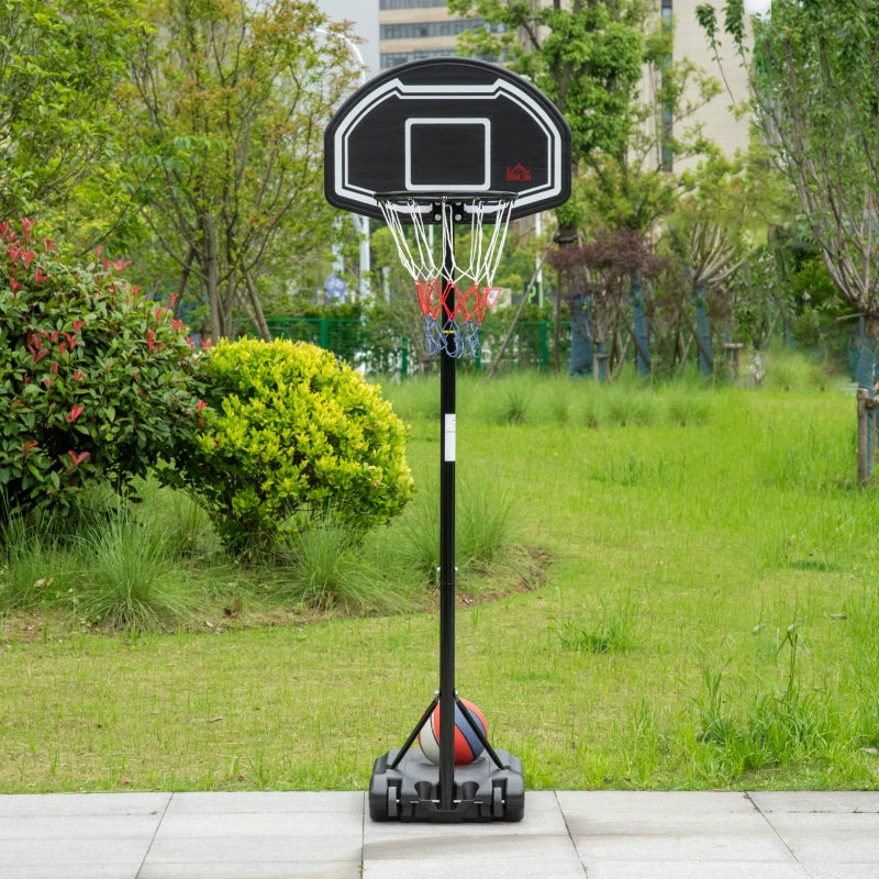 Adjustable Basketball Hoop Stand with Wheels - Black