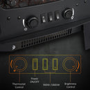 Black Electric Fireplace Heater with Adjustable Flame