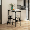 Grey Industrial 3-Piece Bar Table Set with 2 Stools