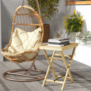 Wooden Garden Table - Natural Wood Finish, 44 x 68cm