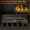 Black Ethanol Fireplace Stove with Stainless Steel Flame Snuffer