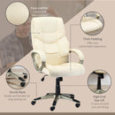 High Back Cream White Office Chair with Rocking Function