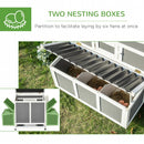 Large Chicken Coop Rabbit Hutch with Run - Grey, 225x147x85.5cm