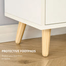 White Wooden 3 Tier Bookcase with Doors - Home Office Display Cabinet