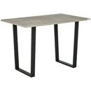 Light Grey Cement Effect Dining Table for 4, U-Shaped Metal Legs