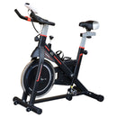 Black Indoor Cycling Exercise Bike with LCD Display and Heart Rate Sensor