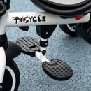 Grey Kids Tricycle with Rotatable Seat & Adjustable Push Handle