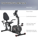 Black Magnetic Resistance Recumbent Exercise Bike with LCD Monitor