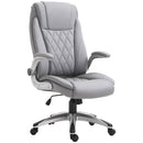Grey High Back Swivel Office Chair with Flip-up Armrests
