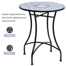 Blue & White Mosaic Garden Bistro Table - 60cm Ceramic Top