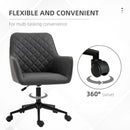 Grey Fabric Swivel Office Chair with Adjustable Height
