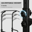 Black Power Tower Dip Station Pull Up Bar - Adjustable Height Home Gym Equipment