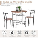 3-Piece Metal Frame Wood Top Dining Set in Black