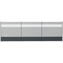 Grey Camping Windbreaker with Clear Windows, Carry Bag, Steel Poles - 440 x 140cm