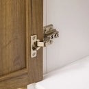 Rustic White Farmhouse Storage Cabinet with Double Doors and Shelves