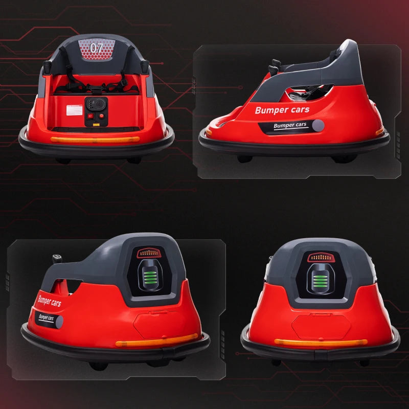 Red 360° Spin Electric Bumper Car for Kids 1.5-5 Years