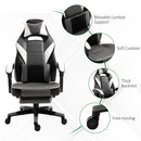 Grey Ergonomic Gaming Chair with Footrest and Lumbar Support