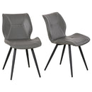 Grey PU Leather Racing-Style Dining Chairs Set of 2