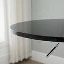 Black Round Height Adjustable Bar Table with Metal Base