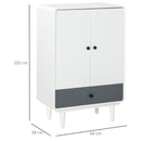 Modern White & Grey Cabinet with Doors & Drawer for Bedroom/Living Room