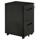 Black 2-Drawer Vertical File Cabinet with Lock, Adjustable Partition - A4/Letter Size