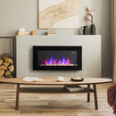 Black LED Electric Fireplace with Remote Control and Timer