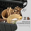 Black Outdoor Garden Storage Box with Wheels - Heavy Duty Water-resistant Container