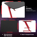 Red Gaming Desk with Cup Holder and Cable Organizer