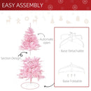 5FT Pink Artificial Christmas Tree with Automatic Open - Holiday Xmas Decoration