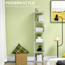 Modern 5-Tier Light Grey Bookshelf for Home Office