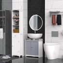 60x60cm Under-Sink Storage Cabinet with Adjustable Shelf - White/Grey