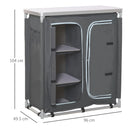 Aluminium Camping Cupboard with 3 Shelves - Portable Outdoor Kitchen Organizer