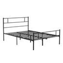 Black Metal Double Bed Frame with Storage Space