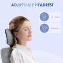 Grey Mesh Office Chair with Headrest, Lumbar Support & Armrest
