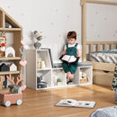 White Cushioned Reading Seat Bookcase Shelf