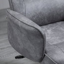 Light Grey Swivel Office Chair with Mid Back & Faux Leather