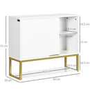 White Bathroom Wall Cabinet with Door and Shelves