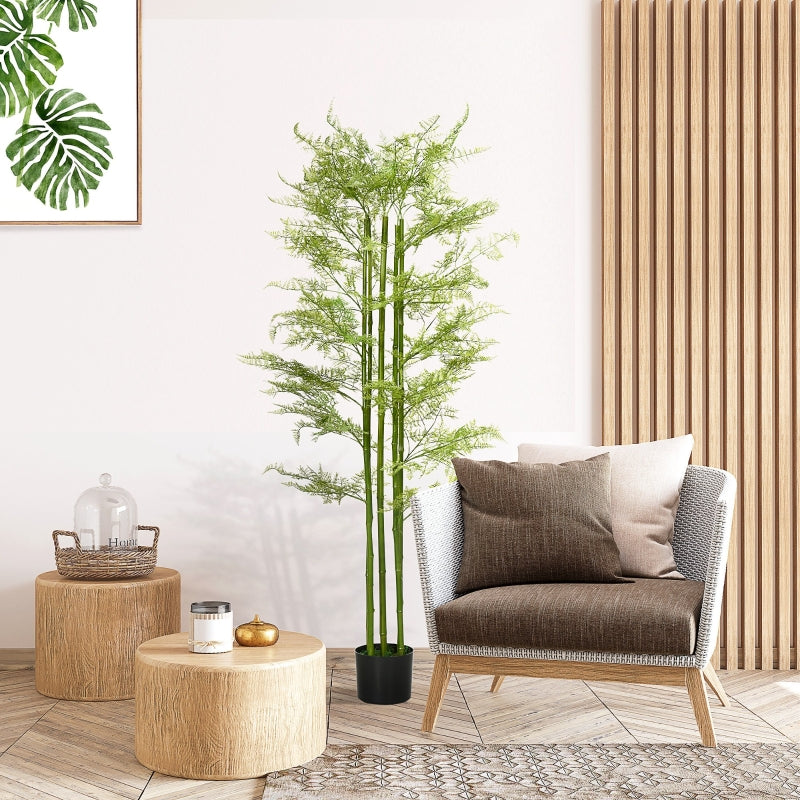 Green Artificial Asparagus Fern Tree in Pot - Indoor Outdoor Decor, 155cm