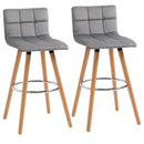 Grey Upholstered Bar Stool - Set of 2
