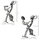 Grey Foldable Recumbent Exercise Bike with 8-Level Magnetic Resistance